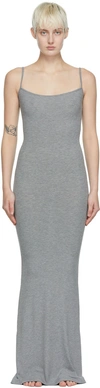 Skims Gray Soft Lounge Long Slip Maxi Dress In Heather Grey