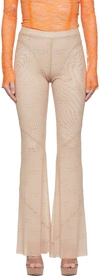 Poster Girl Camilla Logo Print Flared Trousers In Sand