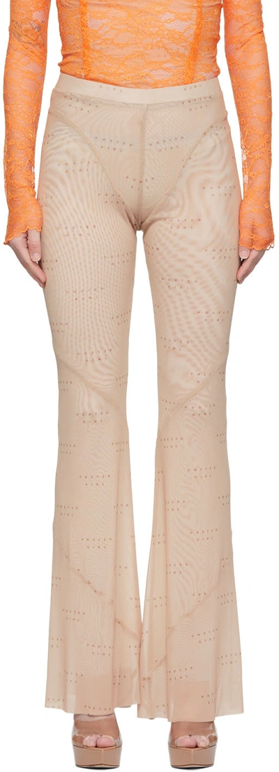 Poster Girl Camilla Logo Print Flared Trousers In Neutrals