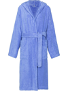 Tekla Hooded Midi Robe In Blue