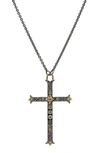 Armenta Large Cross Pendant Necklace In Silver