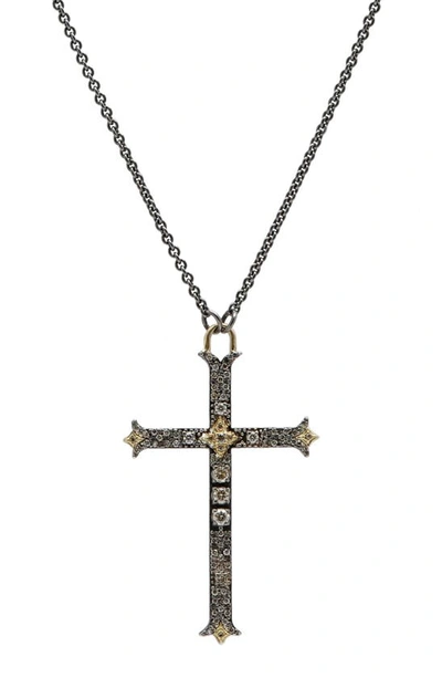 Armenta Large Cross Pendant Necklace In Silver