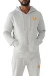 True Religion Brand Jeans Anthem Sun Graphic Zip Hoodie In Heather Grey