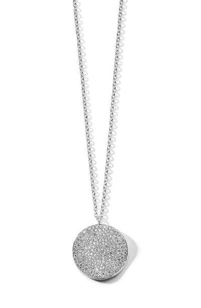 Ippolita Sterling Silver Stardust Diamond Large Flower Disc Pendant Necklace, 16-18