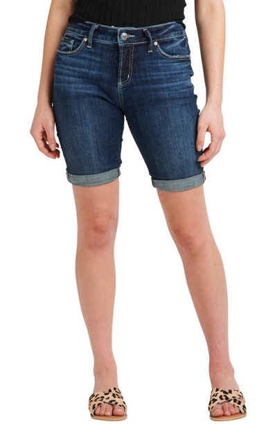 Silver Jeans Co. Suki Mid Rise Denim Bermuda Shorts In Indigo