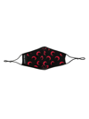 Marine Serre Black And Red Crescent Moon Print Face Mask In Black