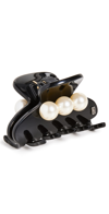 Alexandre De Paris Imitation Pearl Embellished Hair Jaw Clip In Black/pearl