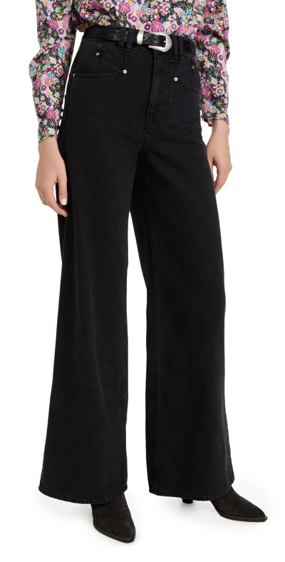 Isabel Marant Dilali Cropped High-rise Straight-leg Jeans In Black