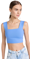 Susana Monaco Square Neck Cropped Tank Top In Sky