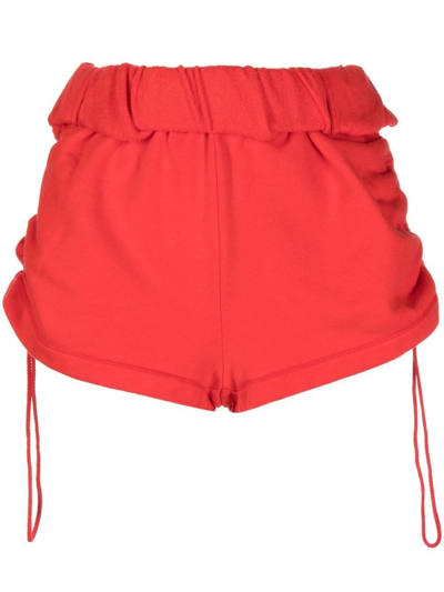 Dion Lee Rolled-waist Track Shorts In Rot