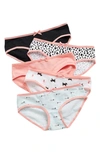 Nordstrom Rack Kids' Hipster Cut Panties In Dalmation Puppy Pack