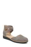 Natural Soul Intro D'orsay Wedge Flat In Grey Synthetic Nubuck