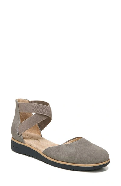 Natural Soul Soul Naturalizer Intro D'orsay Wedge Flat In Grey Synthetic Nubuck