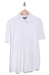 Soul Of London Solid Knit Short Sleeve Shirt In White