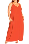 City Chic Plus Size Riviera Maxi Dress In Tigerlily