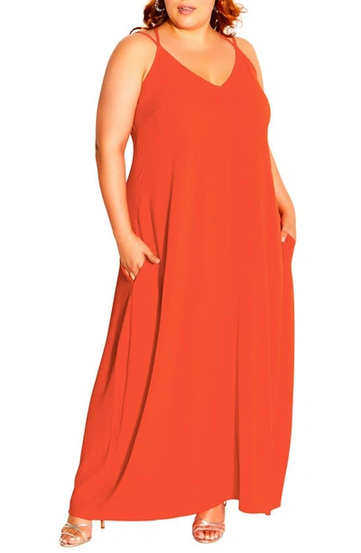 City Chic Plus Size Riviera Maxi Dress In Tigerlily