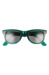 Ray Ban 'classic Wayfarer' 50mm Sunglasses In Transparent Green/ Dark Grey
