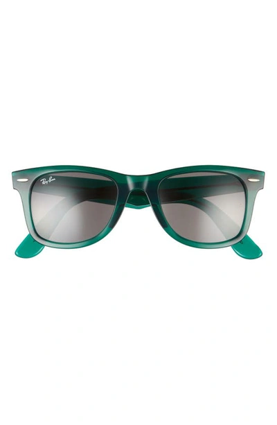 Ray Ban 'classic Wayfarer' 50mm Sunglasses In Transparent Green/ Dark Grey