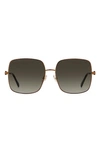 Jimmy Choo Lilis 58mm Square Sunglasses In Bronze / Brown Gradient