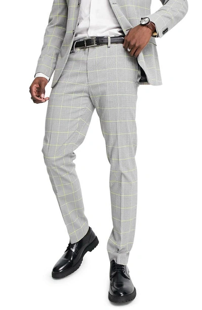 Topman Skinny Suit Trousers In Light Grey