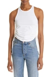 The Range Cinched Cotton-blend Tank Top In White
