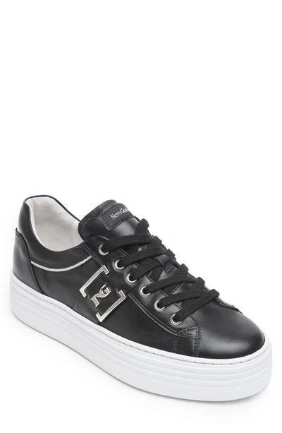 Nerogiardini Logo Plate Skate Sneaker In Black