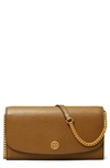 Tory Burch Robinson Leather Wallet On A Chain In Bistro Bro