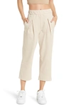 Nike Sportswear Cotton Jersey Capri Pants In Sanddrift/ White