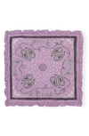 Ganni Bandana-print Organic-cotton Scarf In Winsome Orchid