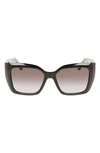 Ferragamo Rectangle Gancio Injection Plastic Sunglasses In Black