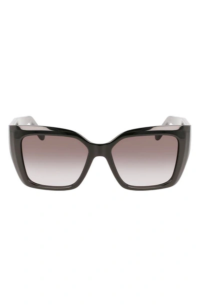 Ferragamo Rectangle Gancio Injection Plastic Sunglasses In Black