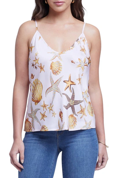 L Agence Lexi Shell-print Camisole In Soft Pink Multi Starfish