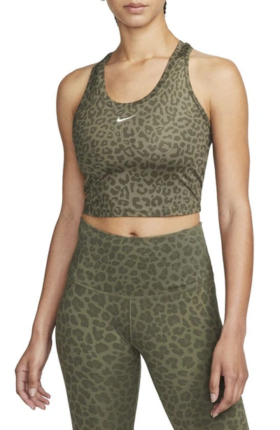 Nike Women's Dri-fit One Slim Fit Printed Tank Top In Green