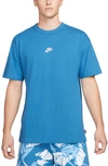 Nike Premium Essential Cotton T-shirt In Dark Marina Blue/ Light Bone