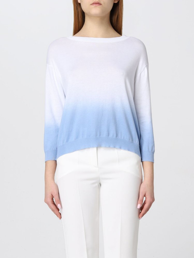 Malo Women's Light Blue Other Materials Jumper In White