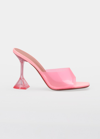 Amina Muaddi Lupita Glass Square-toe Pvc Heeled Mules In Bubble