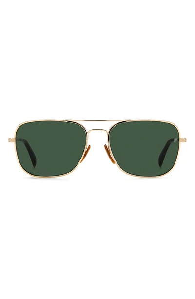 David Beckham Eyewear 59mm Square Sunglasses In Gold / Green