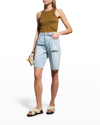 KSUBI BROOKLYN RIPPED DENIM BERMUDA SHORTS