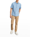 Vince Men's Linen Sport Shirt In Cerulean