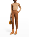 Max Mara Cigarette Trousers In Jersey In Tobacco