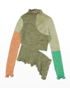 Andersson Bell Melani Colorblock Cut-out Turtleneck Sweater In Multi