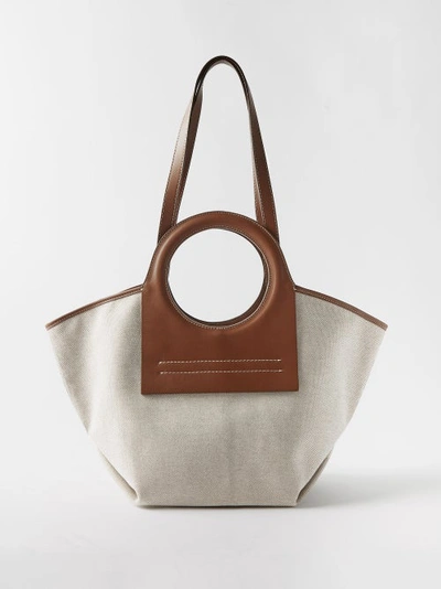 Hereu Cala Small Cotton-canvas Tote Bag In Nude