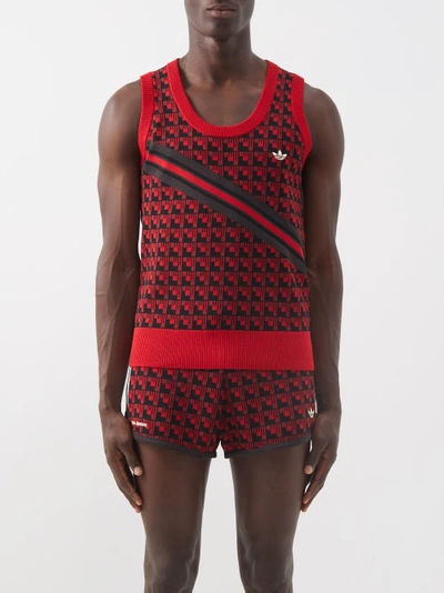 Adidas X Wales Bonner Striped Jacquard-knit Tank Top In Red Multi