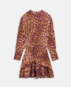 Stella Mccartney Cheetah Print Knotted Mini Dress In Martini Pink