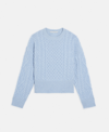 Stella Mccartney Aran Cable Knit Sweater In Virgin Wool In Sky Blue