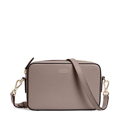 Smythson Camera Bag In Panama In Taupe