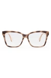 Fendi Maxi O Lock 55mm Square Glasses In Colored Havana