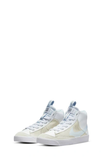 Nike Blazer Mid '77 Se Dance Little Kids' Shoes In White,summit White,flat Pewter,aura