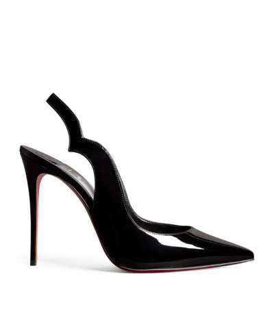 Christian Louboutin Hot Chick Sling Patent Slingback Pumps 100 In Black