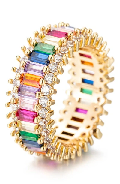 Eye Candy Los Angeles Cleopatra Multi-color Cz Infinity Ring In Gold